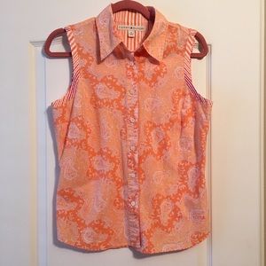 Tommy Hilfiger Button Down Sleeveless Blouse